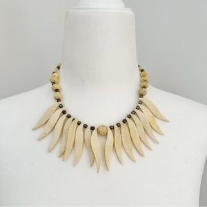 Vintage Necklace with Carved Beads